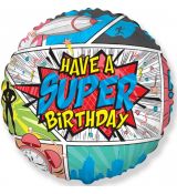 Balón Happy birthday komiks