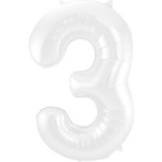 Balón číslo 3 biely 86cm