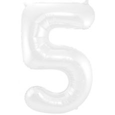 Balón číslo 5 biely 86cm