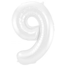 Balón číslo 9 biely 86cm