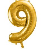 Balón číslo 9 zlatý 86cm