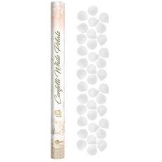 Vystreľovacie konfety 60cm biele lupene