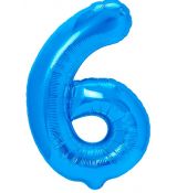 Balón číslo 6 modrý 86cm