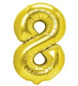 Balón číslo 8 zlatá 35cm