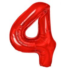 Balón číslo 4 červený 86cm