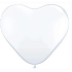 Balón srdce biele 25cm